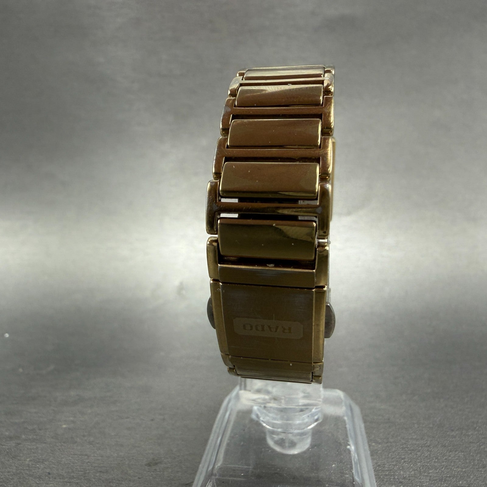 Rado Diastar Tank Watch Women 18mm Champagne Dial Gold Tone 153.0283.3 New Batt7