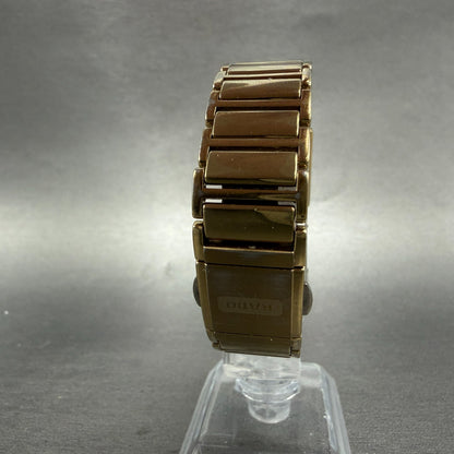 Rado Diastar Tank Watch Women 18mm Champagne Dial Gold Tone 153.0283.3 New Batt7
