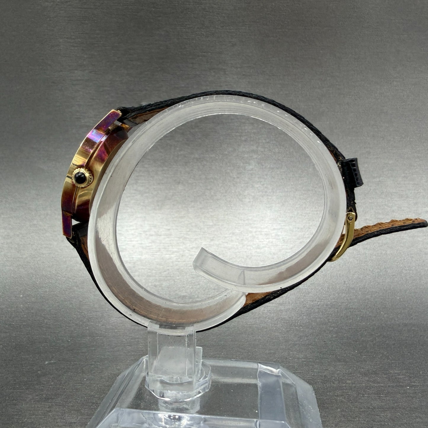 Zenith Movado Museum Watch Women 24mm Black Dial 14K Solid Gold Manual Wind Runs7