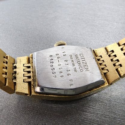 Citizen Watch Women 18mm Gold Dial Gold Tone Hexagon 860549 Manual Runs VTG9