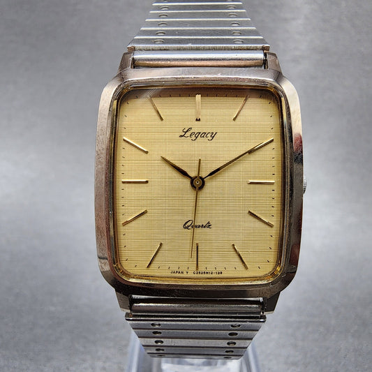 Orient Legacy Tank Watch Men 27mm Gold DIal Gold Tone Rectangle C255H120 NewBat0
