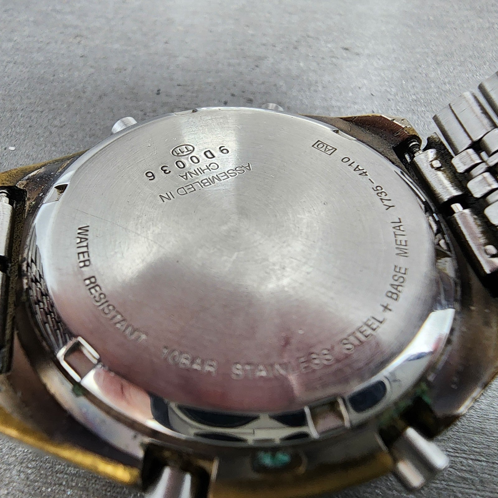 Seiko ALBA Digital Watch Men 39mm Silver Tone Alarm Chrono Y7354A10 PARTS10