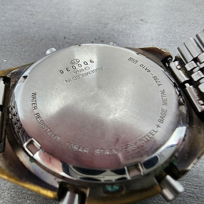 Seiko ALBA Digital Watch Men 39mm Silver Tone Alarm Chrono Y7354A10 PARTS10