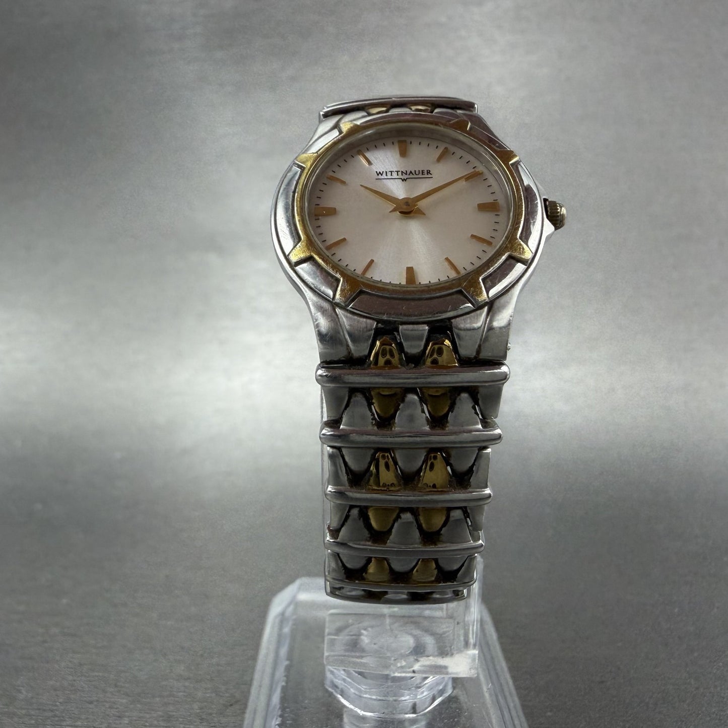 Wittnauer Watch Women 25mm White Dial Two Tone Round 12L14 New Battery5