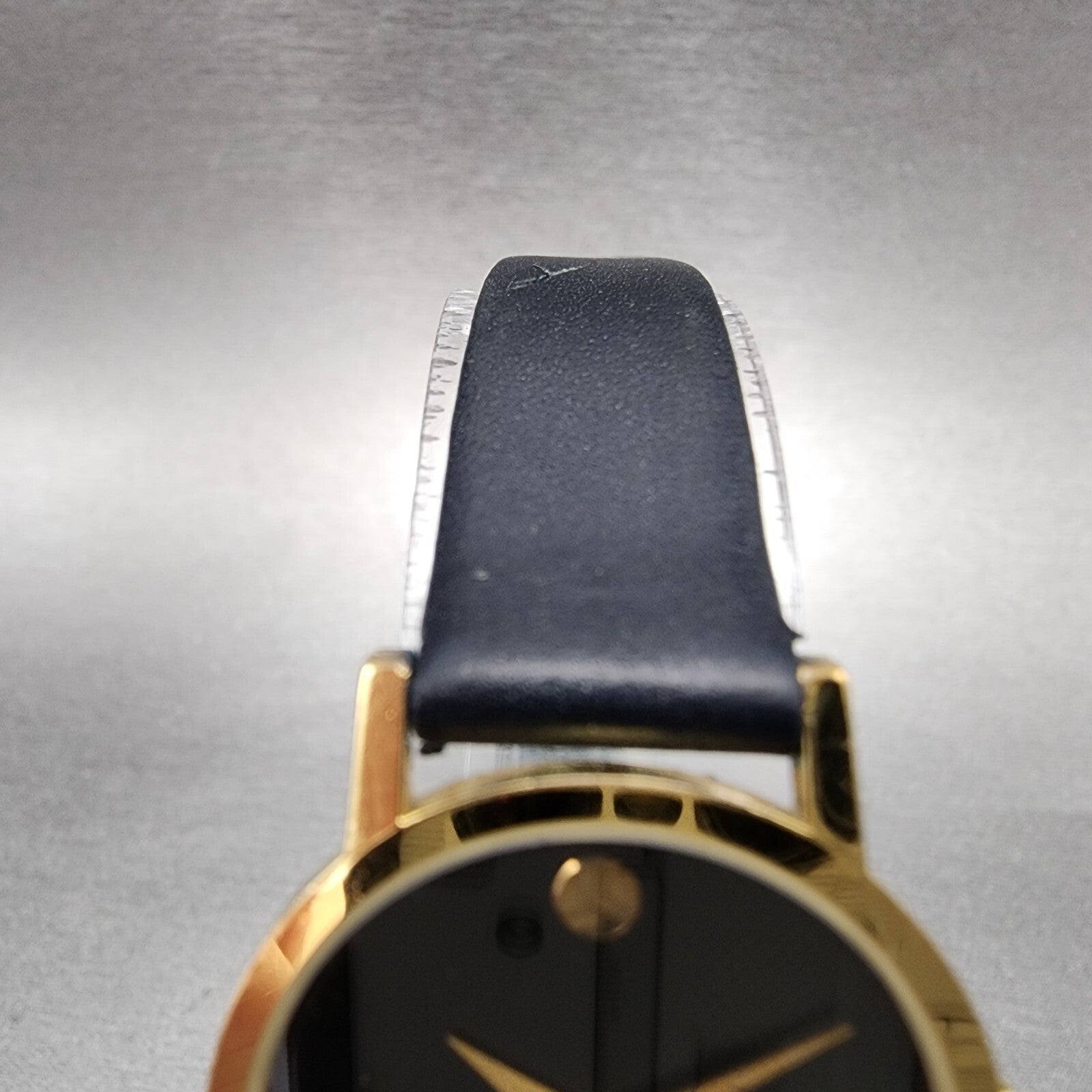 Movado Museum Watch Women 25mm Black Dial Gold Tone Round 8725832 New Batt B124
