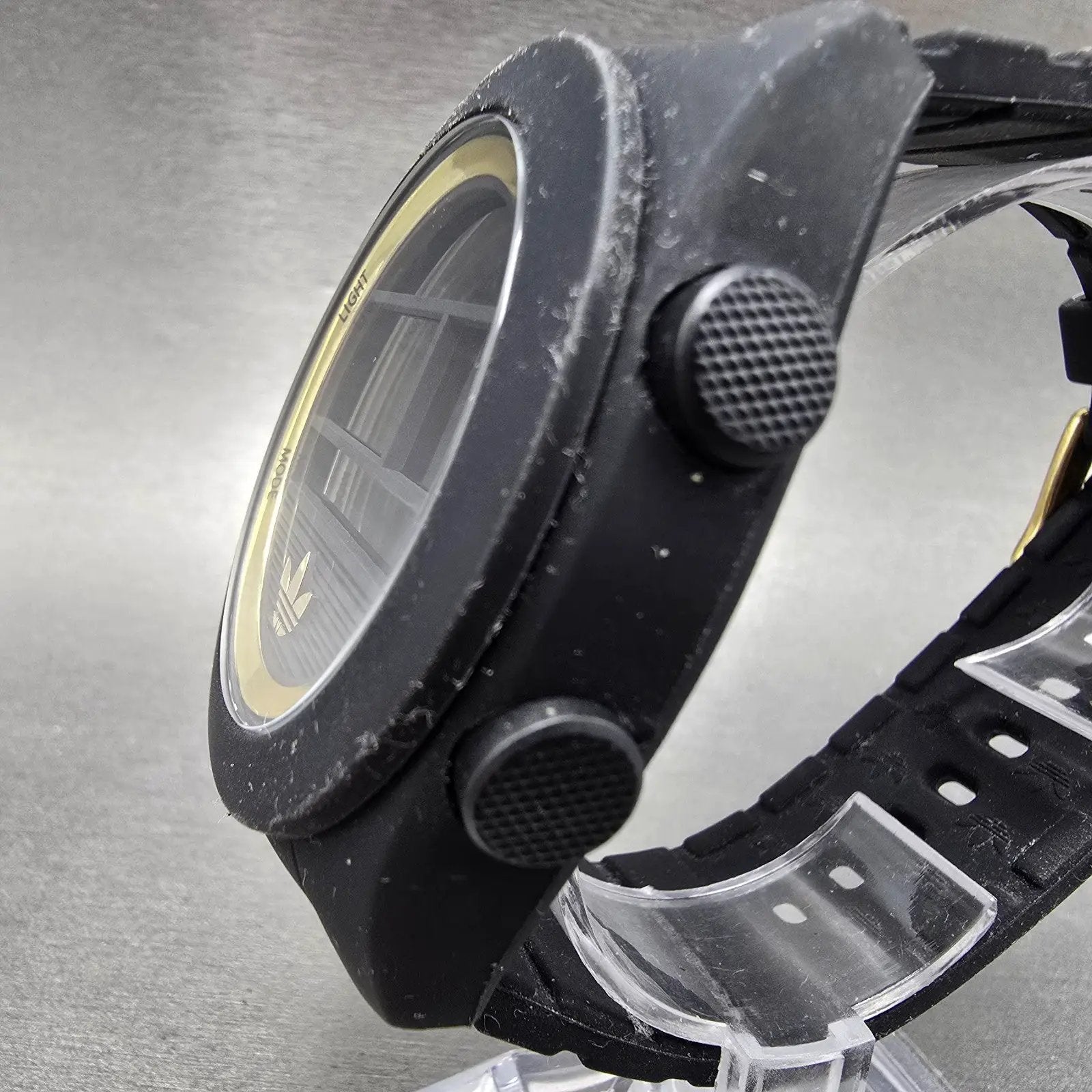 Adidas Calgary Digital Watch Men 50mm Black Gold Alarm Chronograph New Batt2