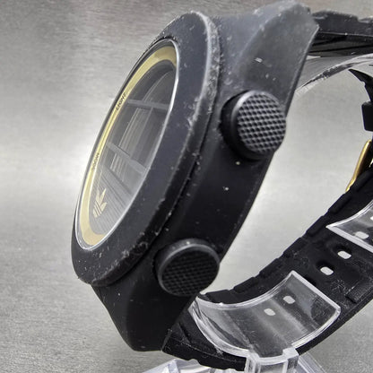 Adidas Calgary Digital Watch Men 50mm Black Gold Alarm Chronograph New Batt2