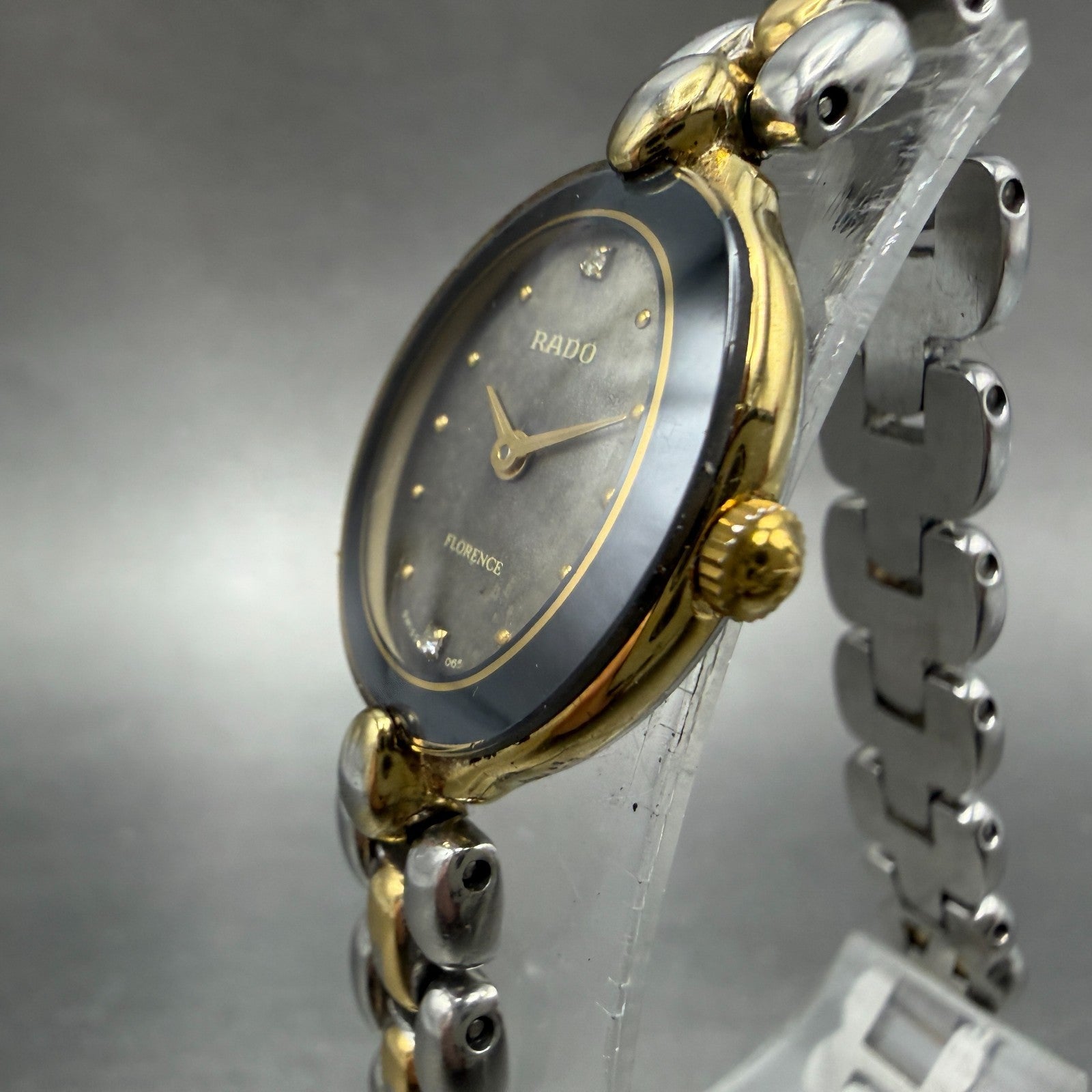 Rado Florence Watch Women 19mm Gray Dial Two Tone Oval 153.3650.2 New Battery2