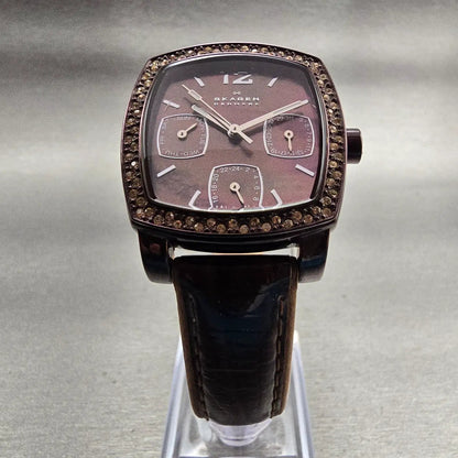 Skagen Watch Women 30mm MOP Dial Brown Tone Daydate Gemmed 558SMLD8A New Battery5