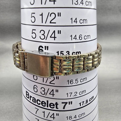 Seiko Watch Women 17mm Gold Dial Gold Tone Rectangle V401-5250 New Battery VTG9