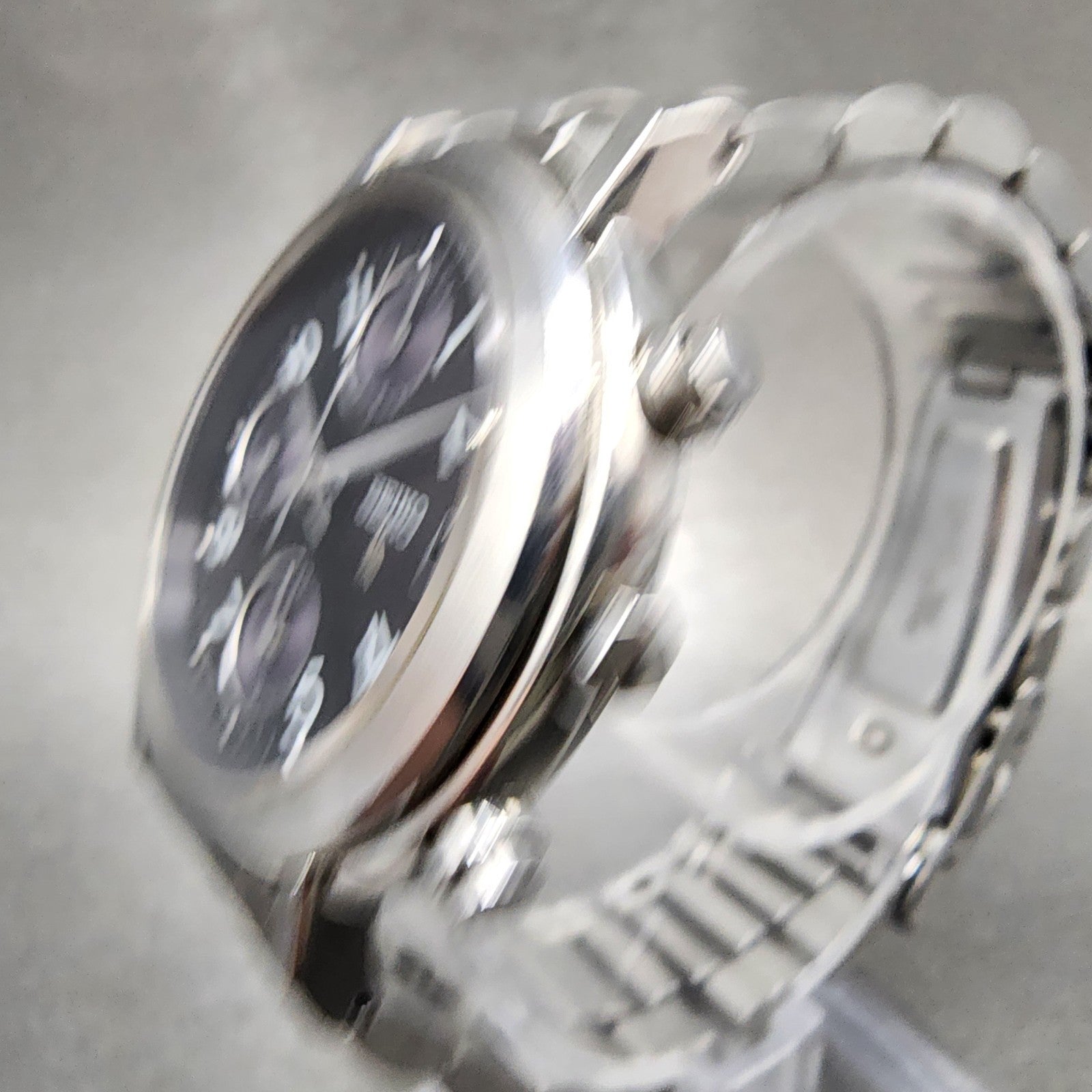 Seiko Lukia Chronograph Watch Women 34mm Black Dial Silver Tone Date New Battery2