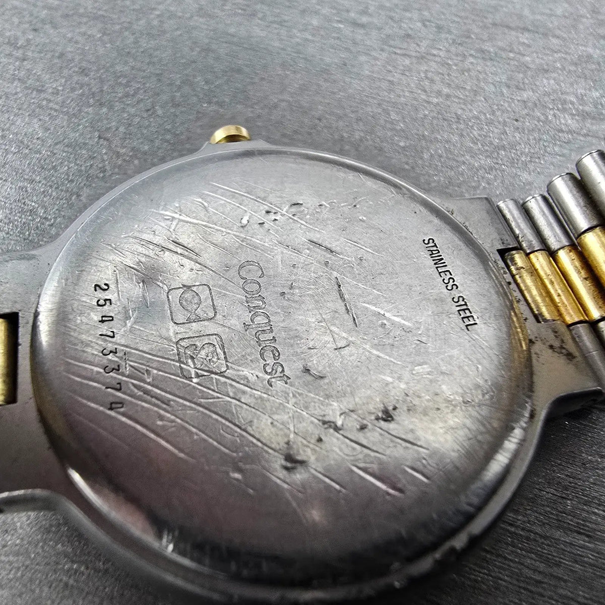 Longines Conquest Watch Men 33mm White Dial Two Tone Daydate  PARTS10