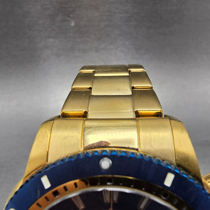 Invicta Chronograph Dive Watch Men 45mm Blue Dial Gold Tone 1205 New Battery4