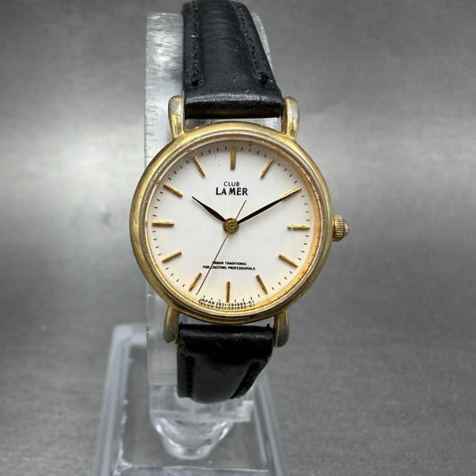 Citizen Club La Mer Watch Women 21mm White Dial Gold Tone Round New Battery0