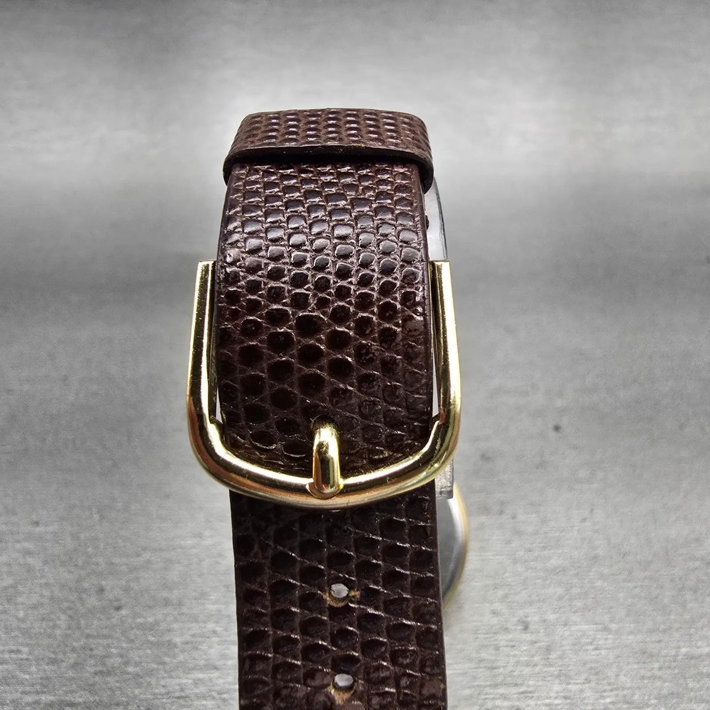 Seiko Watch Men 32mm Gold Dial Gold Tone Round 5Y30-7009 New Battery Vintage7
