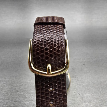 Seiko Watch Men 32mm Gold Dial Gold Tone Round 5Y30-7009 New Battery Vintage7