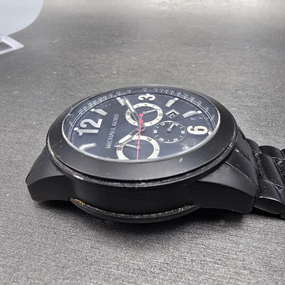 Michael Kors Chronograph Watch Men 51mm Black Dial Black Tone Date MK8196 NewBat5