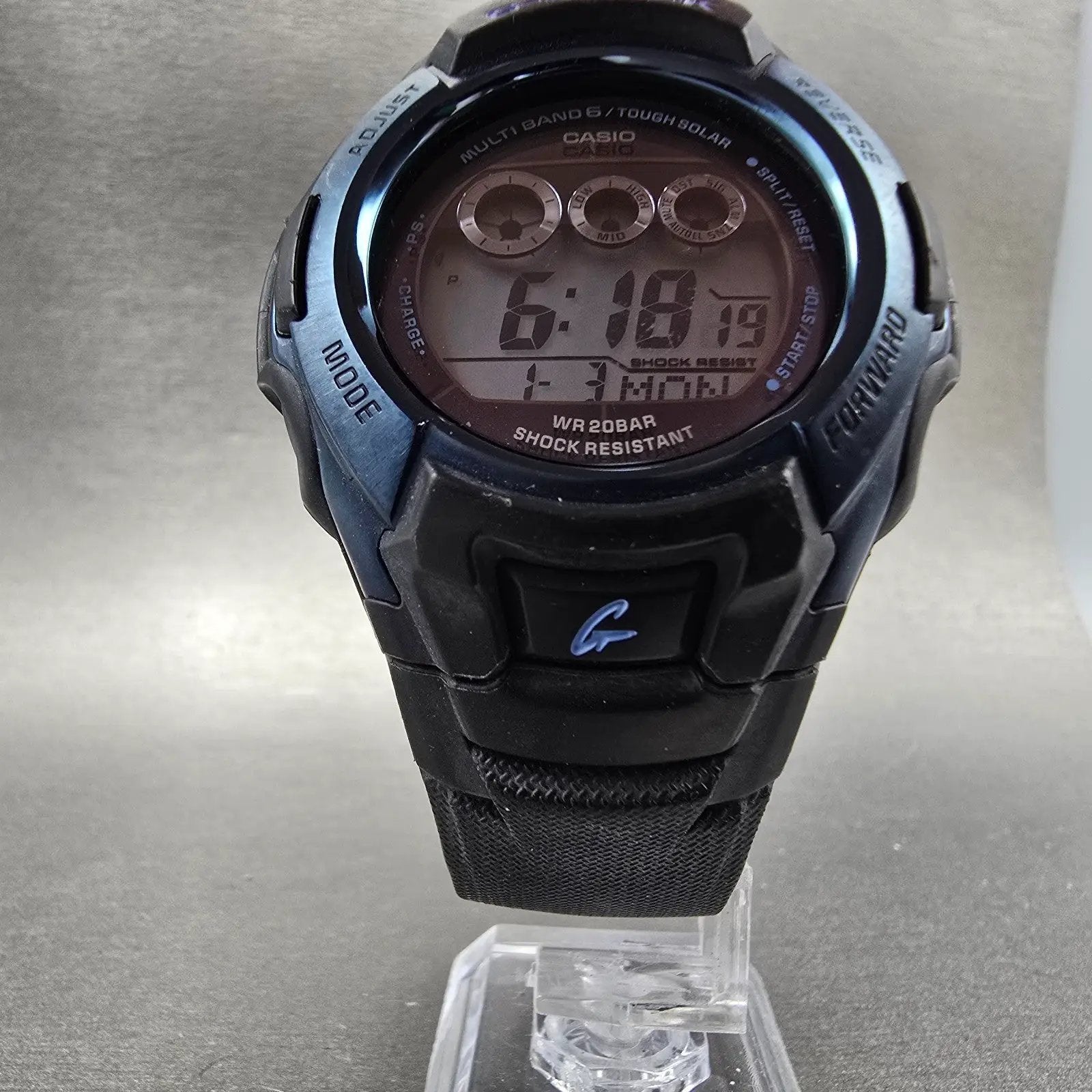 Casio G-Shock GW-M500F Watch Men 47mm Blue Black Alarm Chronograph Works Solar785