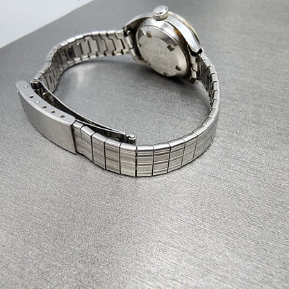 Seiko Automatic Watch Women 23mm Black Dial Silver Tone Date 2517-0221 PARTS