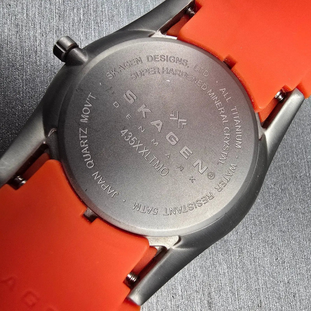 Skagen Watch Men 41mm Gray Dial Titanium Date Round 435XXLTMO New Battery10
