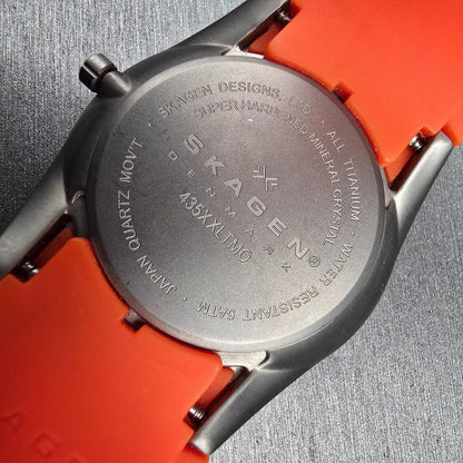 Skagen Watch Men 41mm Gray Dial Titanium Date Round 435XXLTMO New Battery10