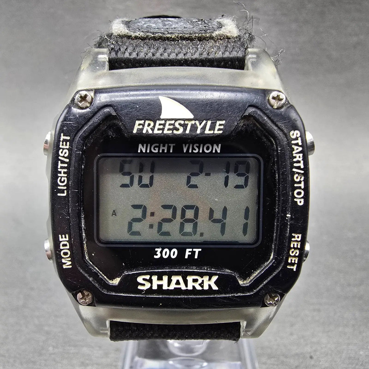 Freestyle Shark Watch Men 36mm Black Alarm Chrono Daydate Digital New Battery0