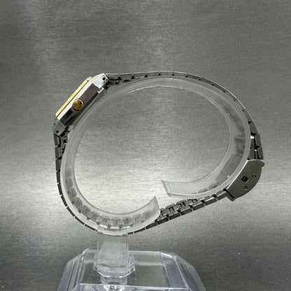 Seiko Tank Watch Women 20mm Silver Dial Two Tone Rectangle 14285089 New Battery6