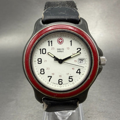 Victorinox Swiss Army Watch Men 39mm White Dial Black Tone Date Round PARTS ljk0