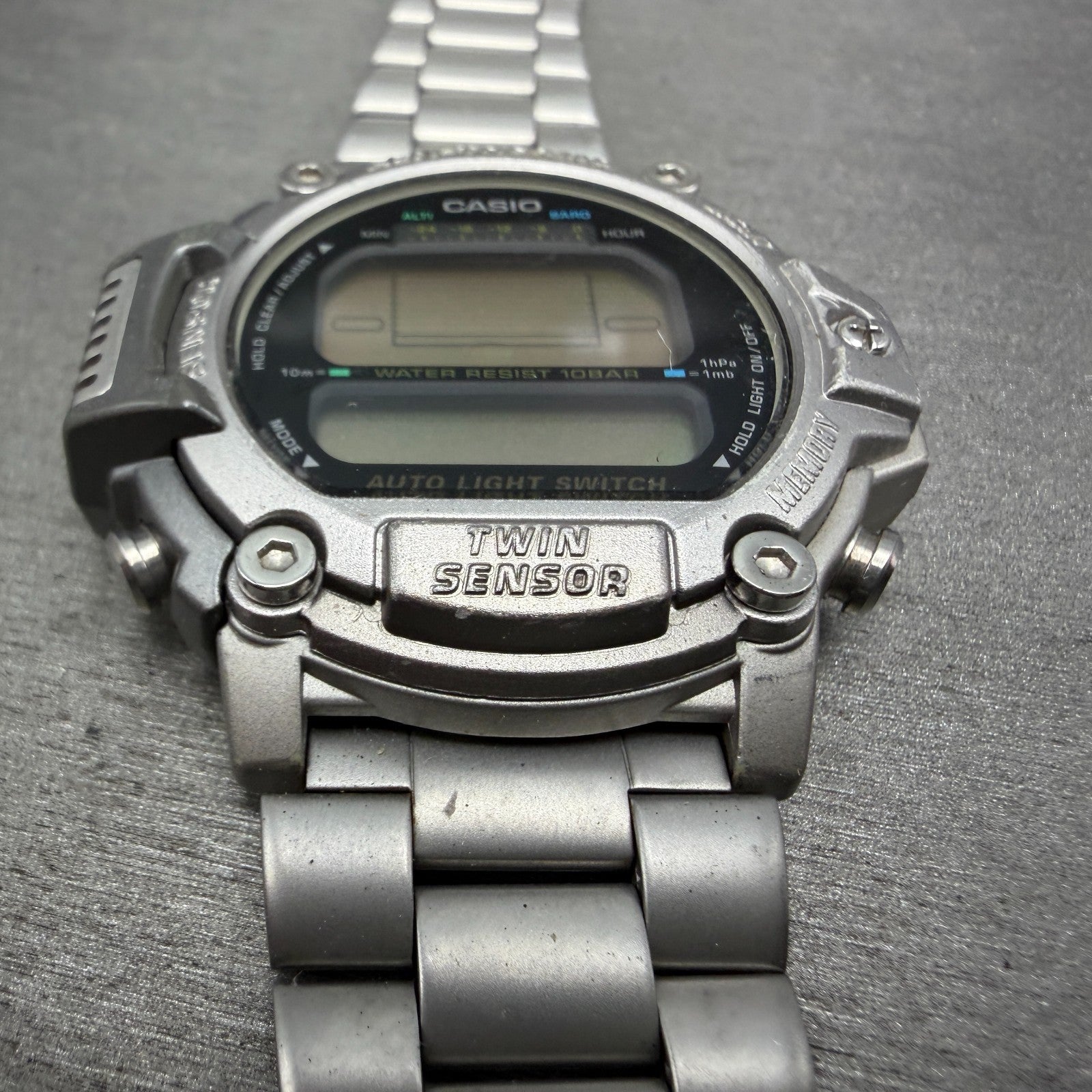 Casio ProTrek PRT-300 Watch Men 47mm Silver Digital Alit-Thermo PARTS3