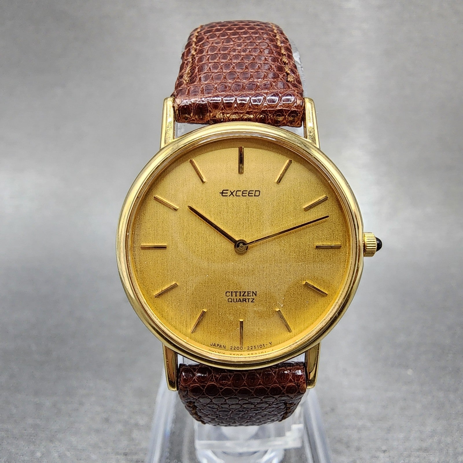 Citizen Exceed Watch Women 25mm Gold Dial Gold Tone Round 2200222911 New Batt0