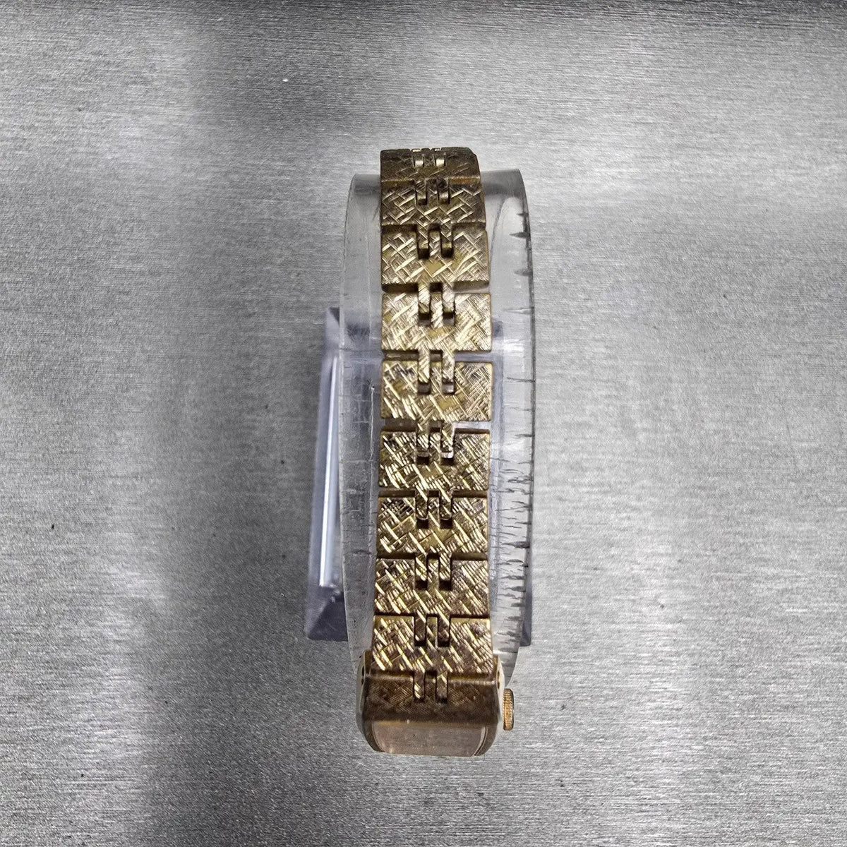 Seiko Watch Women 13mm Champagne Dial Gold Tone Rectangle 1320-5229 New Battery4