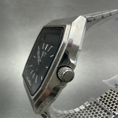 Seiko Silverwave Watch Men 31mm Analog Digital Black Dial Steel H557-513A READ!!2
