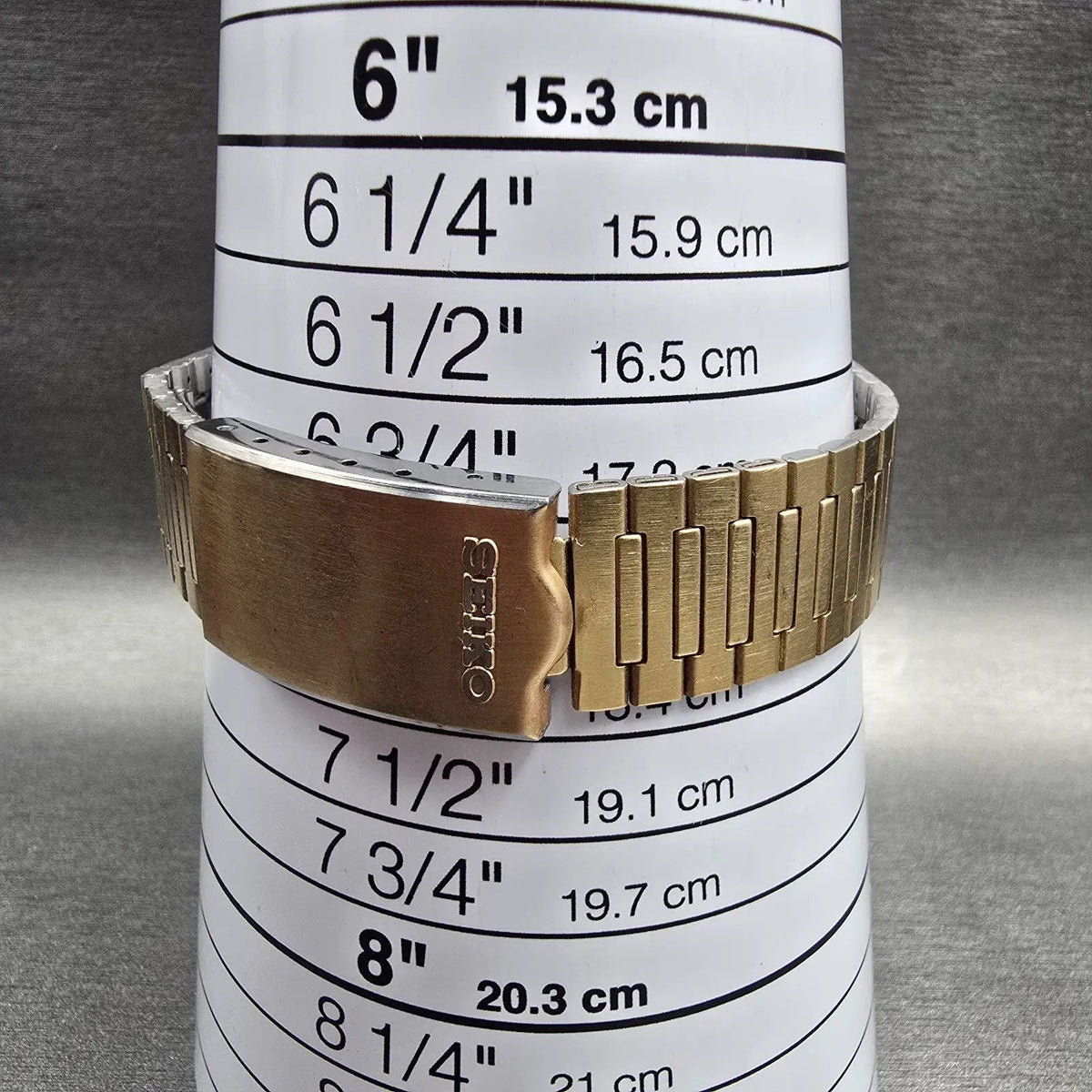 Seiko Digital Watch Men 32mm Gold Dial Gold Tone Daydate F051-5029 New Battery9