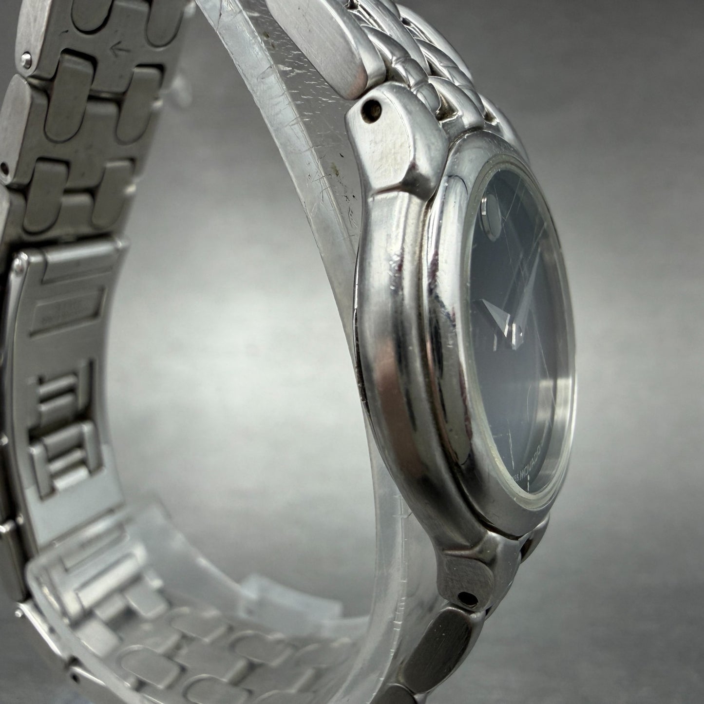 Movado Museum Watch Women 25mm Black Dial Steel Round 84-E4-9823 New Battery3
