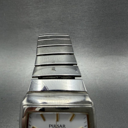 Seiko Pulsar Watch Men 31mm White Dial Silver Tone Date VX32X286 New Battery4