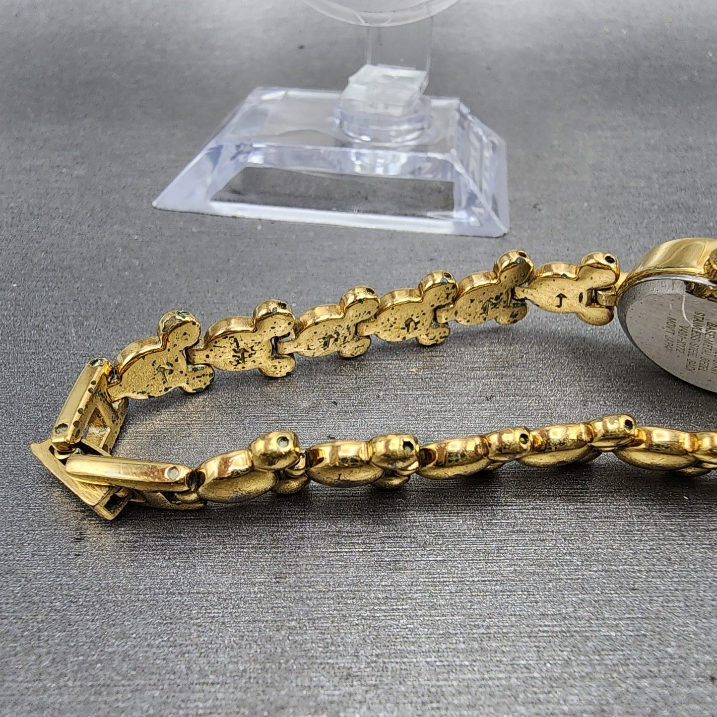 Seiko Lorus Mickey Mouse Watch Women 20mm Gold Dial Gold Tone Round New Battery11