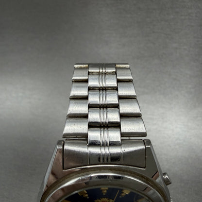 Orient Tri-Star Watch Men 36mm Blue Dial Steel Daydate Automatic Runs Crystal4