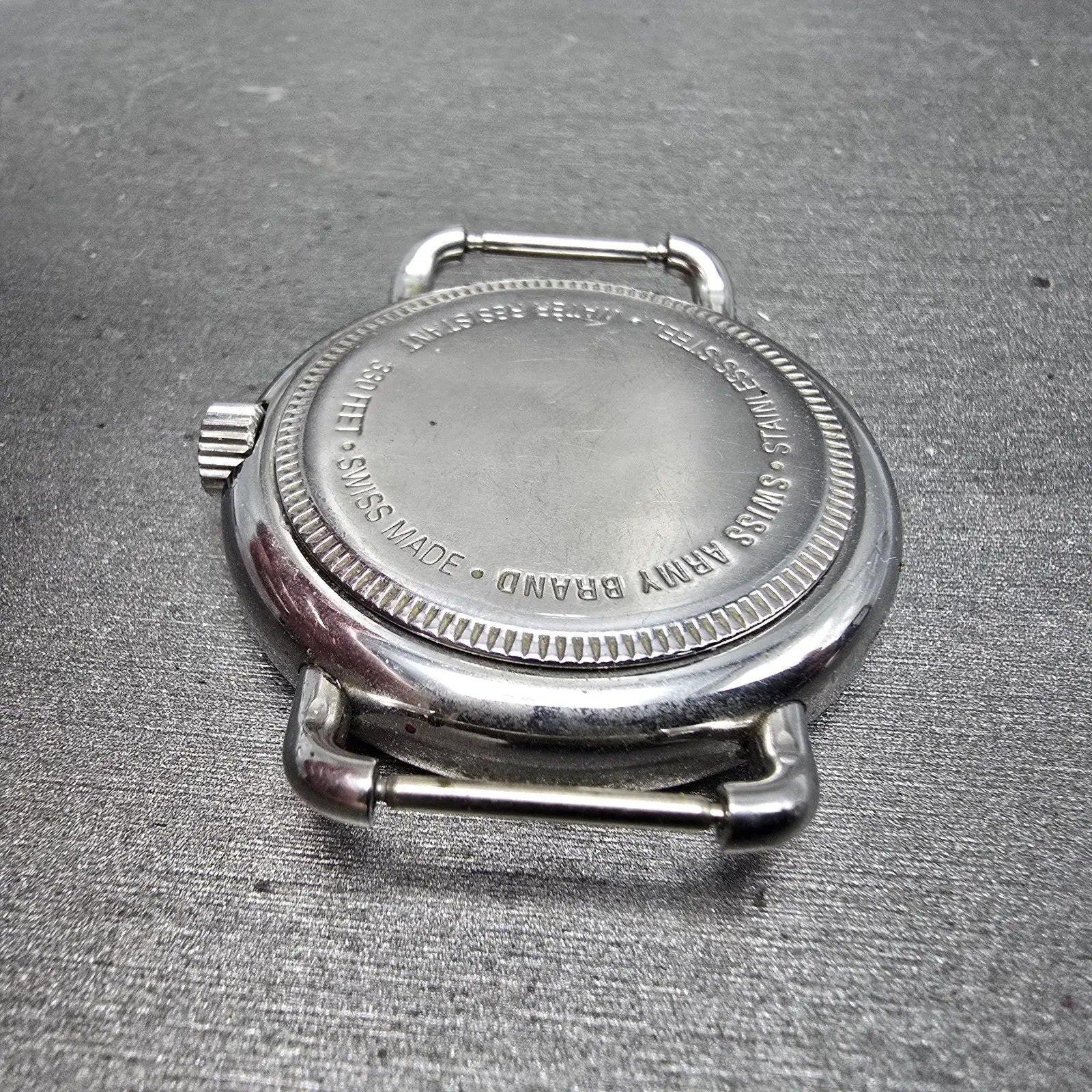 Victorinox Swiss Army Cavalry Watch Men 37mm Cream Dial Silver Tone Date PART MN8