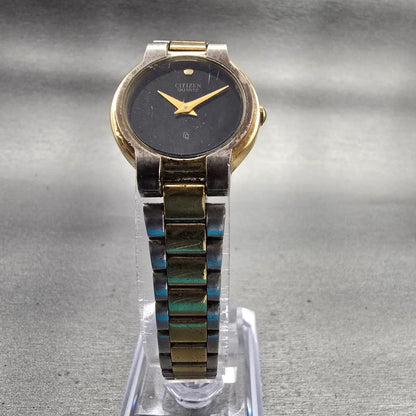 Citizen CQ Watch Women 23mm Black Dial Two Tone Round 3220-K03755 New Battery5