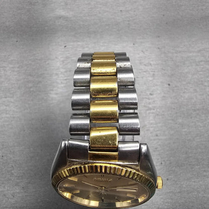 Seiko President Watch Men 36mm Gold Dial Two Tone Daydate 5Y23-8A61 New Battery4