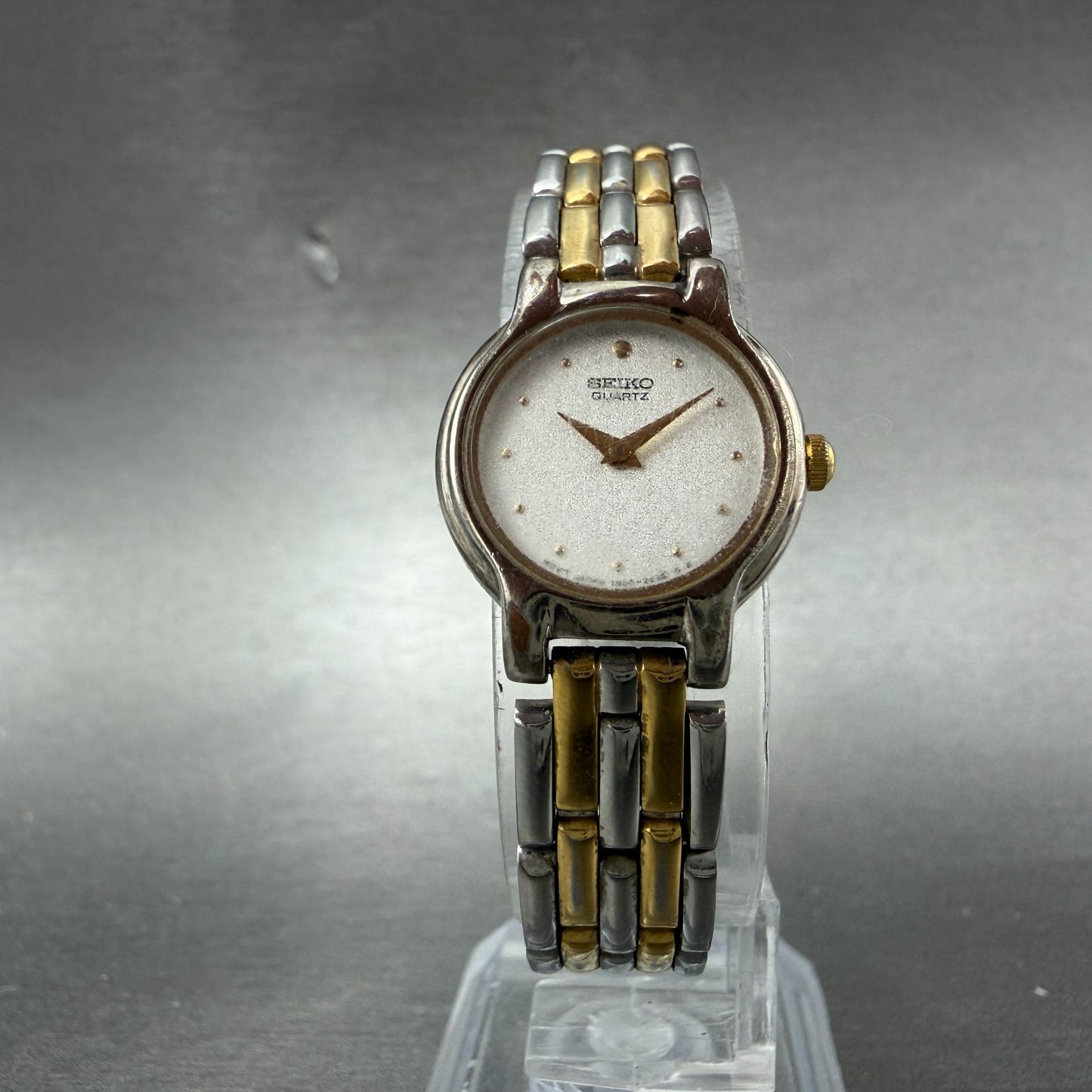 Seiko Watch Women 20mm Silver Dial Two Tone Round Vintage 1N00-0G69 New Battery5