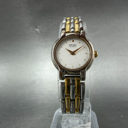 Seiko Watch Women 20mm Silver Dial Two Tone Round Vintage 1N00-0G69 New Battery5