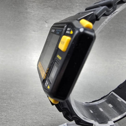 Casio JP-100W Pulse Check Watch Men 38mm Black Yellow Chronograph New Battery2