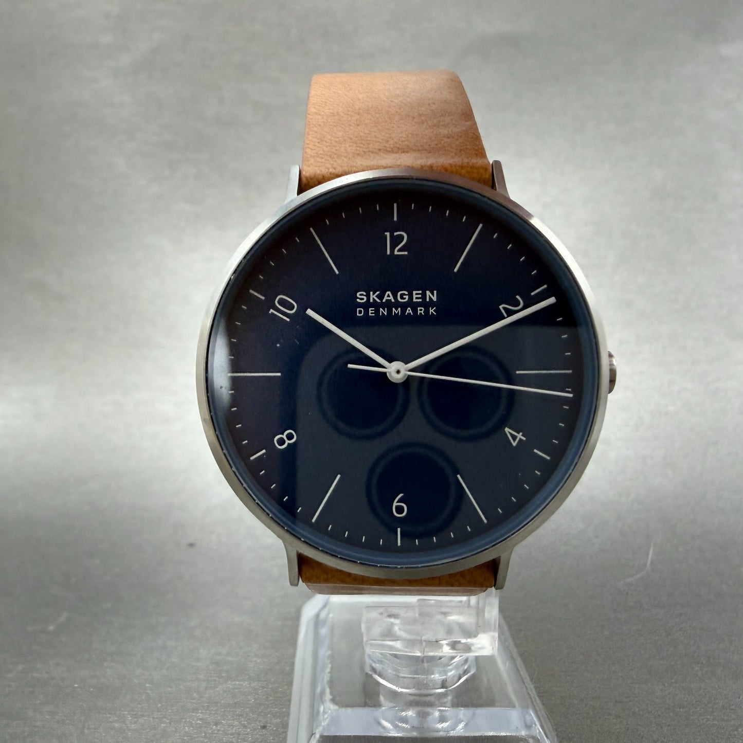 Skagen Aaren Watch Men 40mm Blue Dial Steel Round SKW1149 New Battery5