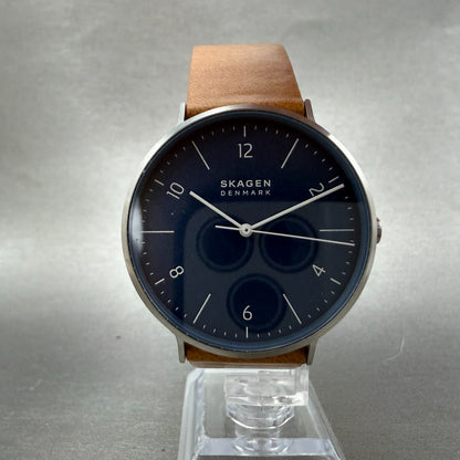 Skagen Aaren Watch Men 40mm Blue Dial Steel Round SKW1149 New Battery5