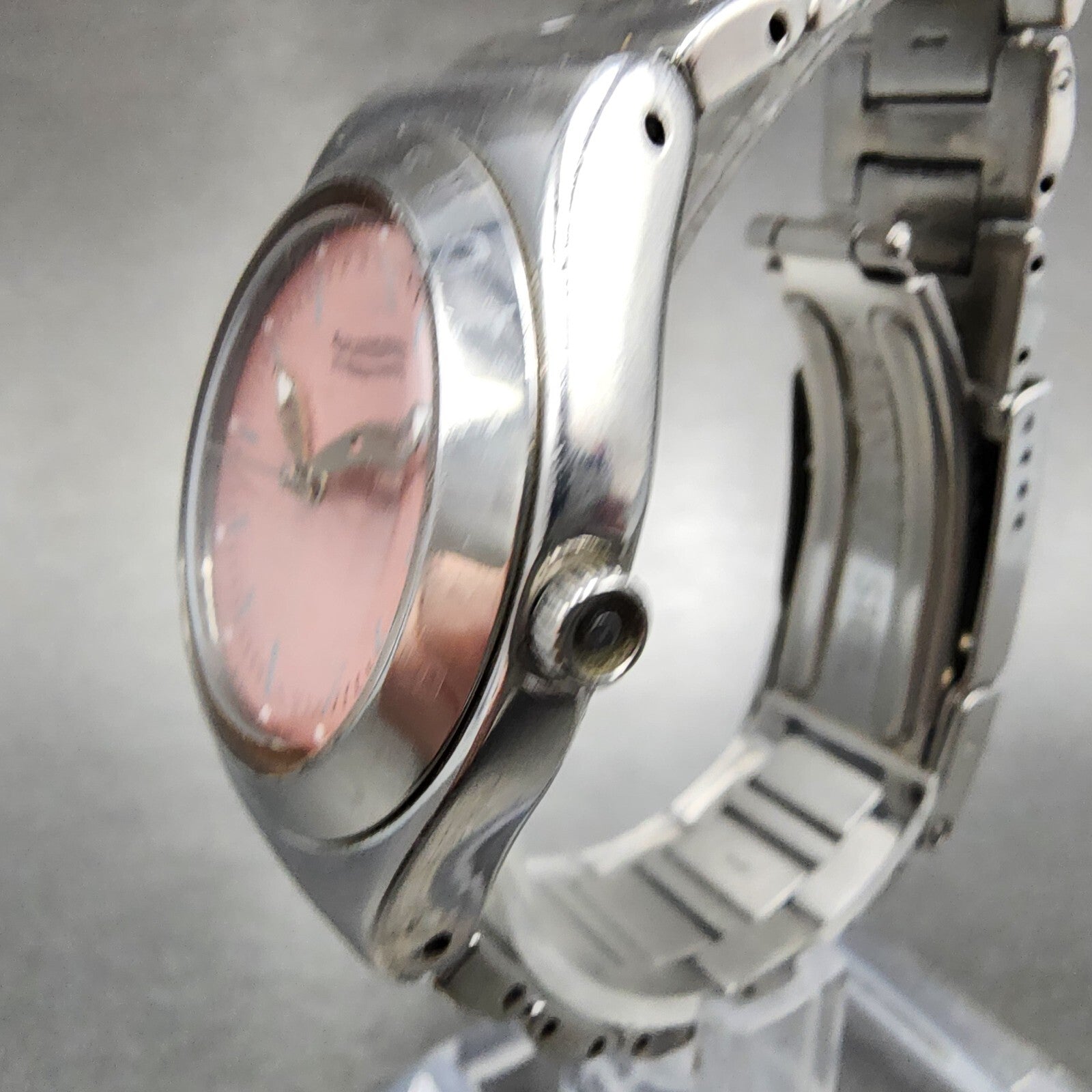 Swatch Irony Watch Women 33mm Pink Dial Steel Date Round YLS405G New Battery2
