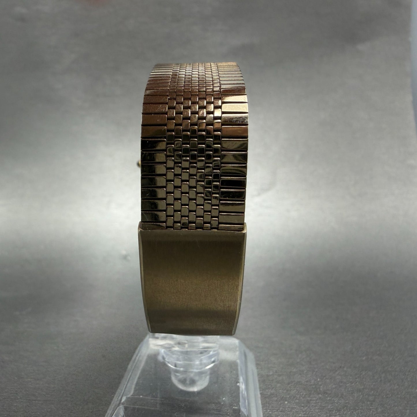Seiko Tank Watch Men 30mm Gold Dial Gold Tone Rectangle 5931-5341 New Battery7