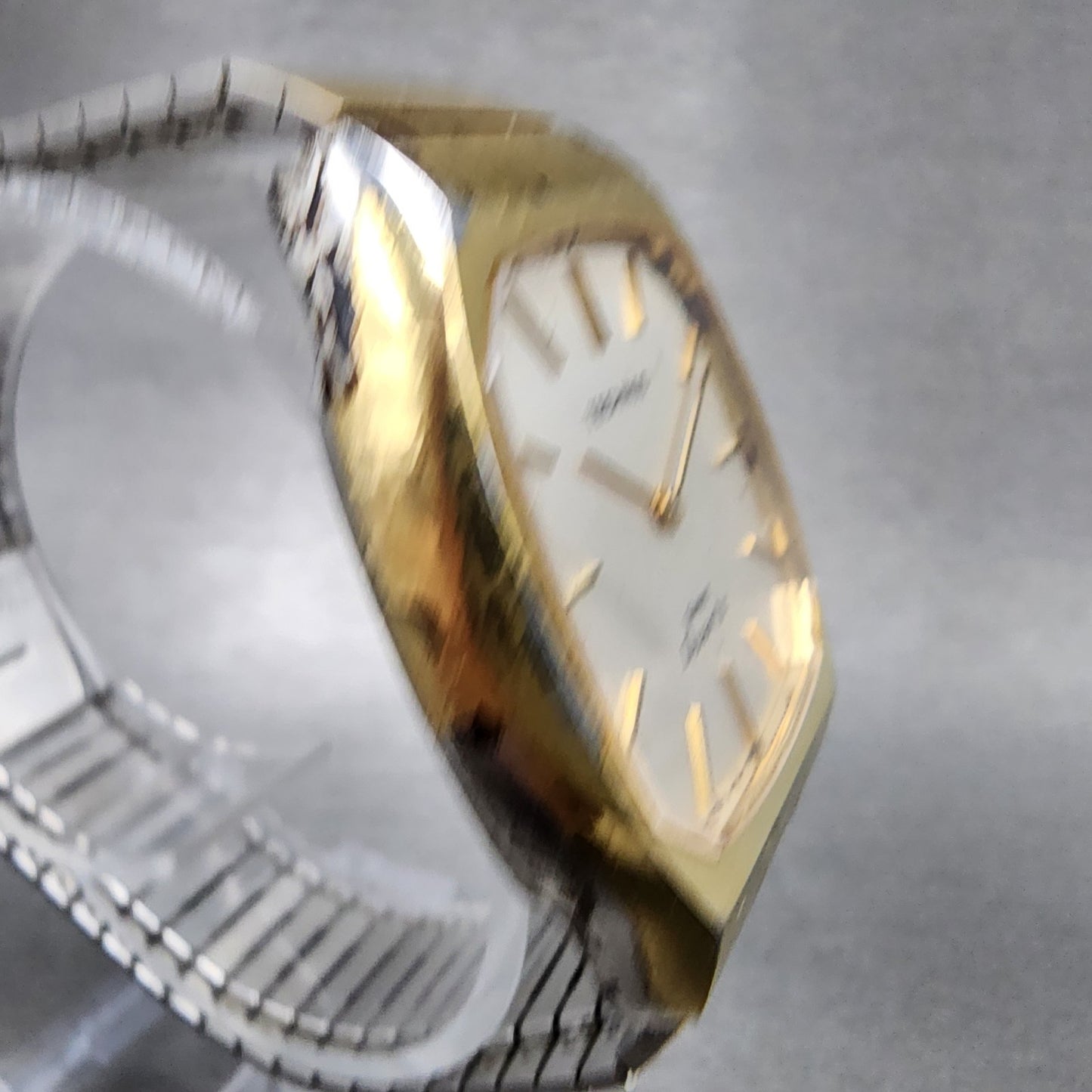 Technos Summit Quartz Watch Men 33mm White Dial Gold Tone Octagon New Battery3