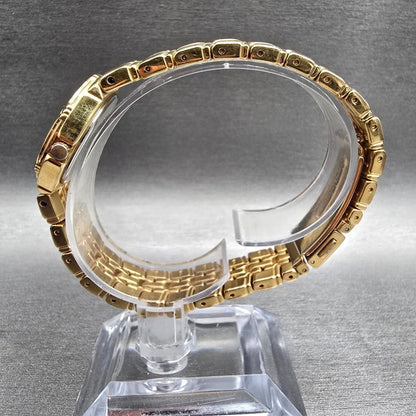Seiko Watch Women 26mm Cream Dial Gold Tone Date Round 7N82-0AT0 New Battery JP6