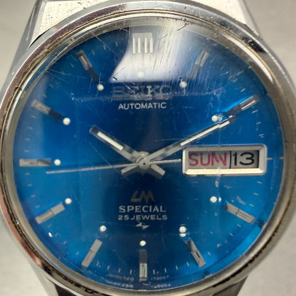 Seiko LM Special Watch Men 35mm Blue Dial Silver Tone Daydate 52167000 Runs1